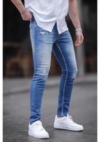 Resim Madmext Mavi Skinny Fit Erkek Jean 5102-mavi Mavi 