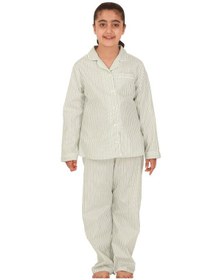 Resim The Don Açık Yeşil Çizgili Desenli Kız Çocuk Pijama Takımı (9-14 