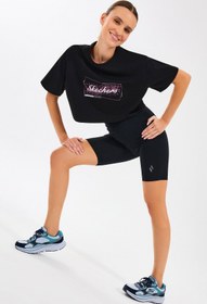 Resim SKECHERS Kadın Crop Fit Graphic Tişört 