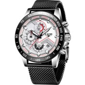 Resim Hanyang Siyah Beyaz Kırmızı 2023 Lıge Erkek Saatler Top Marka Lüks Kol Saati Kuvars Saat Çelik Izle Erkekler Su Geçirmez Spor Chronograph Relogio Masculino (Yurt Dışından) 