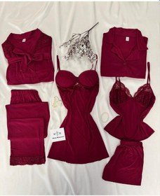 Resim Kutulu Altılı Penye Ultra Lüks Bordo Çeyiz Seti Harika Bordo 