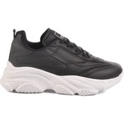 Resim WALKWAY Siyah Beyaz Bağcıklı Kadın Sneaker DRK171 G 