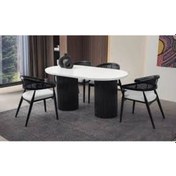 Resim Mobilgen Kar Beyaz 4 Adet Gazel Sandalye Orkide Masa Takımı Beyaz 