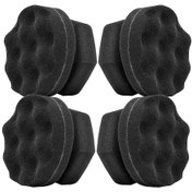 Resim Dianziye 11cm Büyük Boy Lastik Parlaklatma Sporu - Dalgalı Desenli, El Tutuşlu, Yüksek Kaliteli Sponge - 4 Adet Siyah Paket 