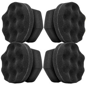 Resim Dianziye 11cm Büyük Boy Lastik Parlaklatma Sporu - Dalgalı Desenli, El Tutuşlu, Yüksek Kaliteli Sponge - 4 Adet Siyah Paket 