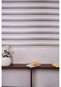 Resim Gri Düz-pliseli Etek Dilimsiz 10790-v11 Zebra Stor Güneşlik Perde 