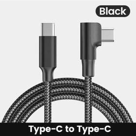 Resim 60 W Usb C Kablo Dirsek Usb A Tip C Hızlı Şarj Kablosu Şarj Aleti Kablosu Black C-c 1m 1m 