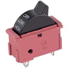 Resim Knd-3-f Saç Kurutma Anahtarı 3 Bacaklı Kırmızı/siyah 10a 250v 