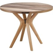 Resim Masifart Alirio 100 Lük Ceviz Poli 4 Lü Yuvarlak Masa Cilasız Ham Ham 