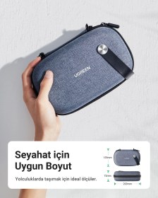 Resim Ugreen Çok Bölmeli Elektronik Aksesuarlar Düzenleyici Su Geçirmez Dayanıklı Seyahat Çantası, 50903 Gri 