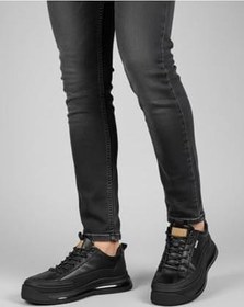 Resim MARCOMEN Lastik Bağlı Hava Köpük Düz Taban Hakiki Deri Sneaker Ayakkabı, 4 