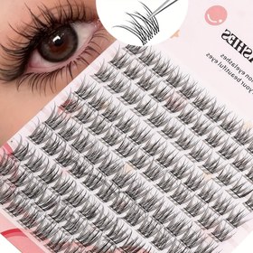 Resim DIY Kolay Takma Kirpik Seti - Çizgi Film Stili Doğal Görünüm, Kalın Kabarık Demet Tipi, C Kıvrımı, 10-12mm Uzunluk, 0.05mm Kalınlık, Yeni Başlayanlar İçin Uygun, Yeniden Kullanılabilir, Tek Çift Paket 