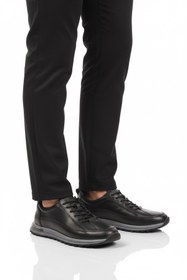 Resim WALKWAY Siyah Hakiki Deri Erkek Sneaker 2036 M 