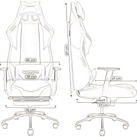 Resim Warrior Scorpion Oyuncu Koltuğu - Hardal - Ayak Uzatmalı Bilgisayar Sandalyesi - 1575C0492 