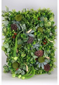 Resim Yapay Çiçek Deposu Yapay Dikey Bitki Hazır Duvar Paneli 55 Cm X 55 Cm Model 5 