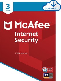 Resim McAfee İnternet Güvenlik 3 Cihaz Windows , MacOS , IOS , Android Elektronik Lisans (MIS114NR3RAAD) 