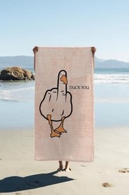 Resim Dijital Baskı Plaj Deniz Havlusu Ördek Desenli Peştamal HVL0134 