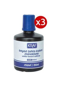 Resim 3 Adet Kraf Beyaz Yazı Tahtası Mürekkebi 100ml Mavi Diğer 