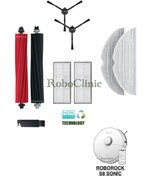 Resim Roboclinic Roborock S8 Sonic Mopping Robot Süpürge Uyumlu Yedek Fırça, Hepa Filtre, Mop Seti-9 Parça 