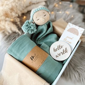 Resim Amigurumi Müslin Yenidoğan Bebek Seti Uykucu Bebek - Uyku Arkadaşı 