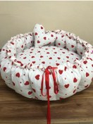 Resim Kalp Desenli Bebek Oyun Minderi, Bebek Yatağı 