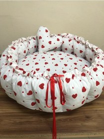 Resim Kalp Desenli Bebek Oyun Minderi, Bebek Yatağı 
