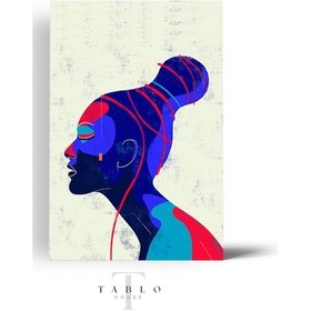 Resim Kadının Renkleri-mavi Ahşap Tablo 8mm 