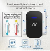 Resim Tongxida Ab Tak Siyah, Dijital Ekranlı Kablosuz Kapı Zili 