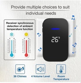 Resim Tongxida Ab Tak Siyah, Dijital Ekranlı Kablosuz Kapı Zili 