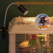 Resim Parlaklık Ayarlanabilir Papağan Isıtma Lambası - Çift Voltaj 110V/220V, Papağanlar, Muhabbet Kuşları, Kakadu, Kaplumbağalar & Hamsterlar için Kızılötesi Evcil Hayvan Isıtıcı Işık - Avrupa Fişi ile Rahat Aydınlatmalı Habitat Aksesuarı, Kuş Aksesuarları 
