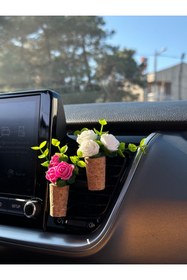 Resim Plantarrium Design Oto Aksesuar/koku- Mini Mantar Taraftar Buket "Beyaz Sarmaşık" 