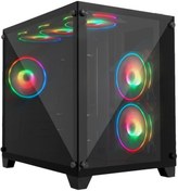 Resim GAMEFORCE LIQUID Mini 6x120mm RGB Fanlı Kum.ve Kont.Oyuncu Bilgisayar Kasası 