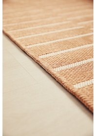 Resim Ocean Home Textile Bej Renk Çizgi Desenli Şönil Halı Kilim 120 X 180 Cm 