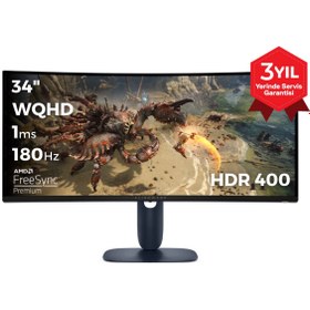 Resim Dell AW3425DWM 34 3440x1440 WQHD 180Hz 1ms HDMI DP FreeSync Premium HDR 400 Curved Gaming Monitor 