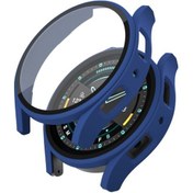 Resim Samsung Galaxy Uyumlu Watch 5 Pro İçin 45mm Buzlu Pc Temperli Film Entegre Saat Koruyucu Kılıf Koyu Mavi 