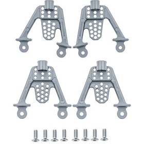 Resim Honmex Axial Scx10 1/10 Rc Araba İçin Çinko Alyüminyum Şok Emici Braketleri Gümüş - 4 Adet, Dayanıklı Ve Kolay Kurulum 