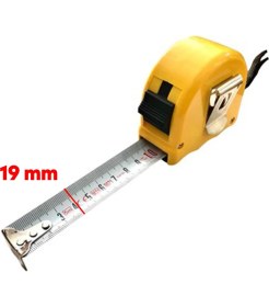 Resim Badem10 Şerit Metal Bükülebilir Metre 5 Metre En 19 mm Düğmeli Ölçüm Ölçme Plastik Kasalı Yüksek Kalite 