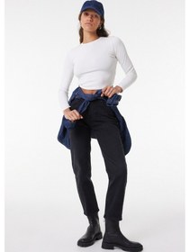 Resim Lee Carol Regular Fit Normal Kesim Yüksek Bel Düz Paça Antrasit Kadın Esnek Jean Denim Kot Pantolon L30U01758 Antrasit 