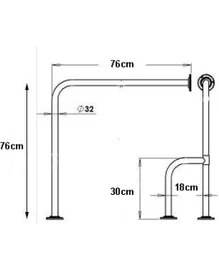 Resim Gross AVM Yerden Duvara Baston Ayaklı Engelli Tutunma Barı 