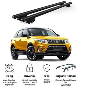 Resim Kanca Suzuki Vitara 2015 Ve Sonrası Uyumlu Siyah Kilitli Ara Atkı 120cm Port Bagaj Tavan Barı 