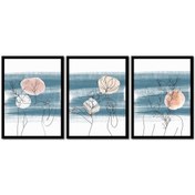 Resim Line Art Kadın Silüeti Üçlü Çerçeveli Mdf Tablo Seti-172282 