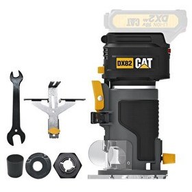 Resim Cat DX82B 18Volt Şarjlı Kömürsüz 6mm Devir Ayarlı Profesyonel Avuç İçi El Frezesi Formika Tıraşlama - Akü Dahil Değildir 