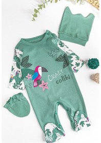 Resim Babymod Kuş Figürlü 3 Parça Kız Bebek Tulum Takım 