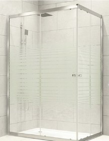 Resim Durul Duşakabin 90x110 Dikdörtgen Çizgili Cam 