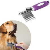 Resim BUFFER® Düğüm Açıcı Pet Fırçası Emniyetli Uzun ve Çelik Dişli Kedi Köpek Tüy Kıtık Açma Tarağı 