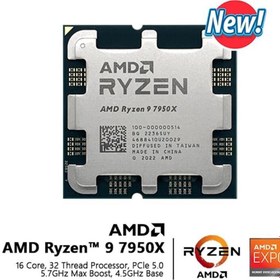 Resim Amd Ryzen 9 7950x Tray 4.5 Ghz 16 Çekirdek 80mb Cache Am5 Soket 5nm İşlemci Kutusuz 