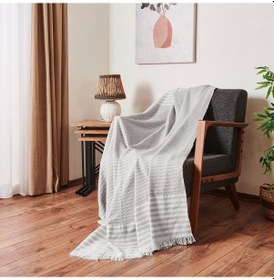 Resim Soft Koltuk Örtüsü - Gri - 180x210 Cm Çok Renkli 