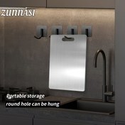 Resim ZUNNASI 304 Gıda Sınıfı Paslanmaz Çelik Kesme Tahtası - Bulaşık Makinesinde Yıkanabilir, Kaymaz, Dayanıklı & Taşınabilir, Tezgah Korumalı, Mutfak & Fırıncılık için Çoklu Boyutlar 