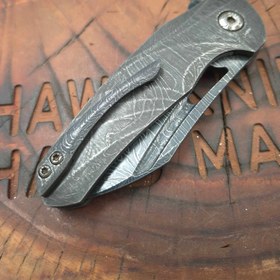 Resim HAWK-9 PLUS(+) FULL CARBON DAMASCUS LİNERLOCK ÇAKI 