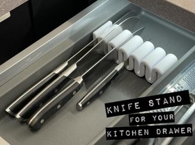 Resim Mutfak Bıçaklık Tutucu Düzenleyici Çok Fonksiyonlu Bıçak Standı Modern Bıçaklık Bloğu Hijyenik ve Güvenli Saklama Mutfak Düzenleyici Organizer-Kitchen Knife Block Holder Organizer (127mm) 